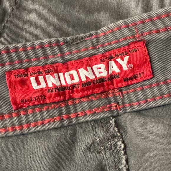 Union Bay SZ 34 Wyatt Cargo Shorts Stretch Relaxed Fit Pocket Zip-Fly Flint Gray - Picture 7 of 9